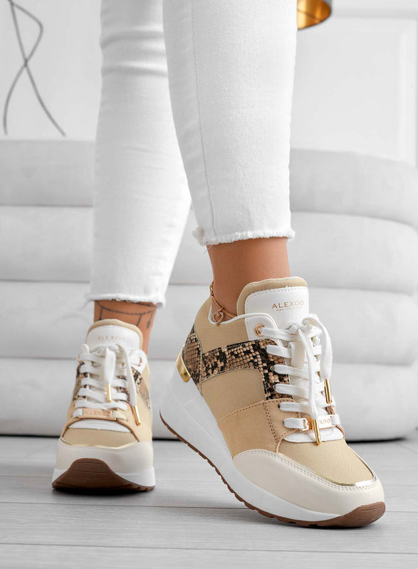 ILIZIA - Sneakers beige Alexoo con zeppa