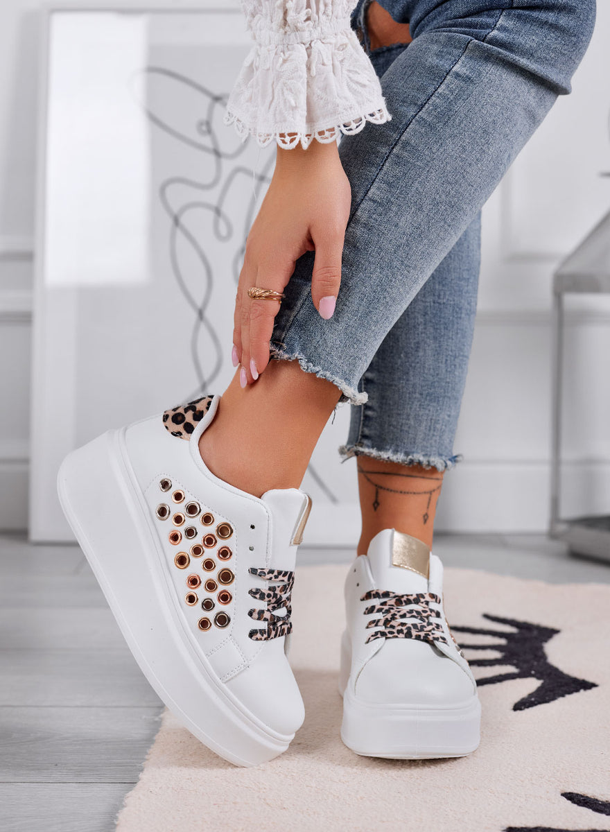 MIA Sneakers Donna Bianco Traforate - Scarpe Casual Con Lacci, Tomaia Vegana, Suola Gomma, Comode E Traspiranti - Numero 39.5 EU