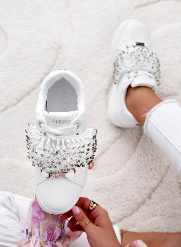 CARRY - Sneakers bianche Alexoo con fascia in strass