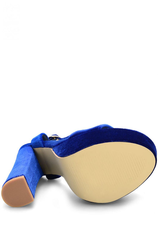 Sandali con tacco alto in velluto Sfera - Blu