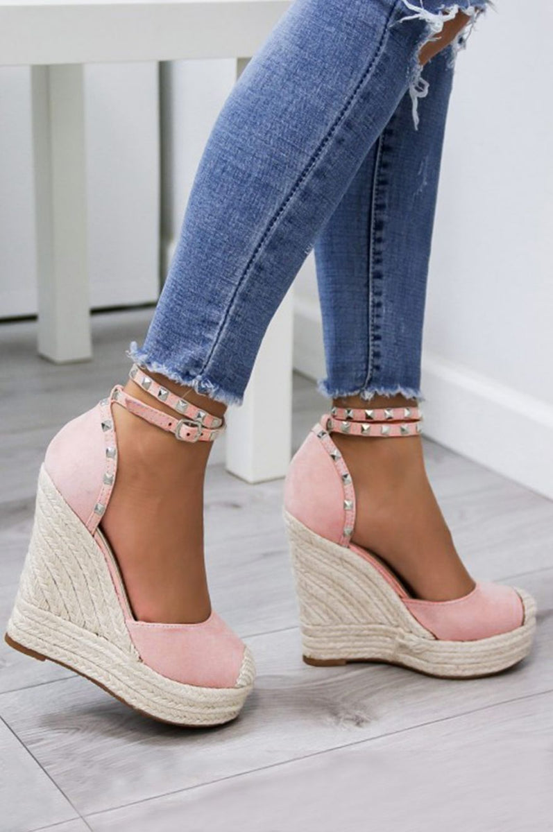 Zeppe rosa shop con borchie