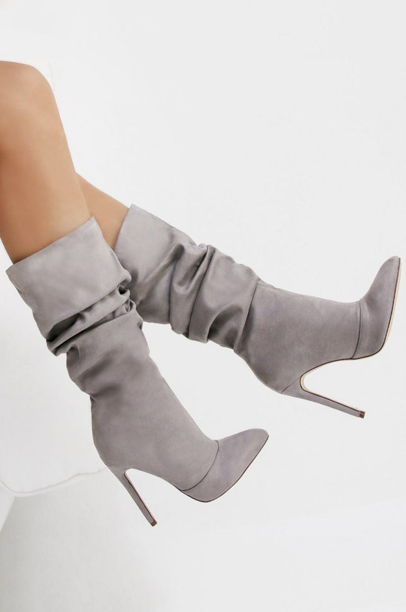 ROLITA Alexoo Stivali scamosciati con tacco alto Grigi Chiaro