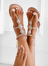 LIBRA - Sandali infradito gioiello Alexoo beige con pietre multicolor