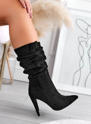 SELENIS - Black suede Alexoo ankle boots with high stiletto heel