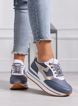 GABRIEL - Sneakers Donna Platform Blu e Bianche