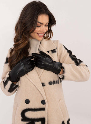 Black gloves with warm velvet lining