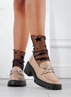 SARA - Mocassins taupe avec ornement bijou