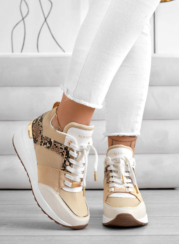 ILIZIA - Beige wedge sneakers by Alexoo