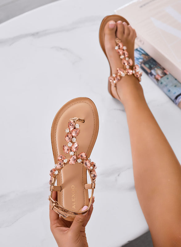 DIVINA - Sandali infradito gioiello Alexoo oro rosa