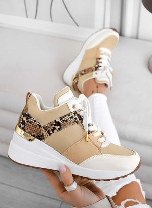 ILIZIA - Beige wedge sneakers by Alexoo