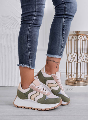 MEME - Green sneakers with contrasting panels