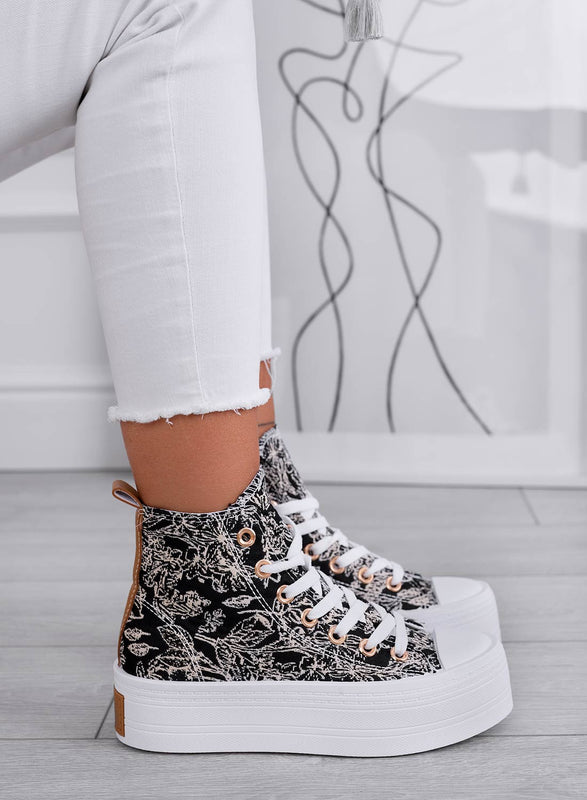 DELFINA - Sneakers nere alte a fantasia con zeppa