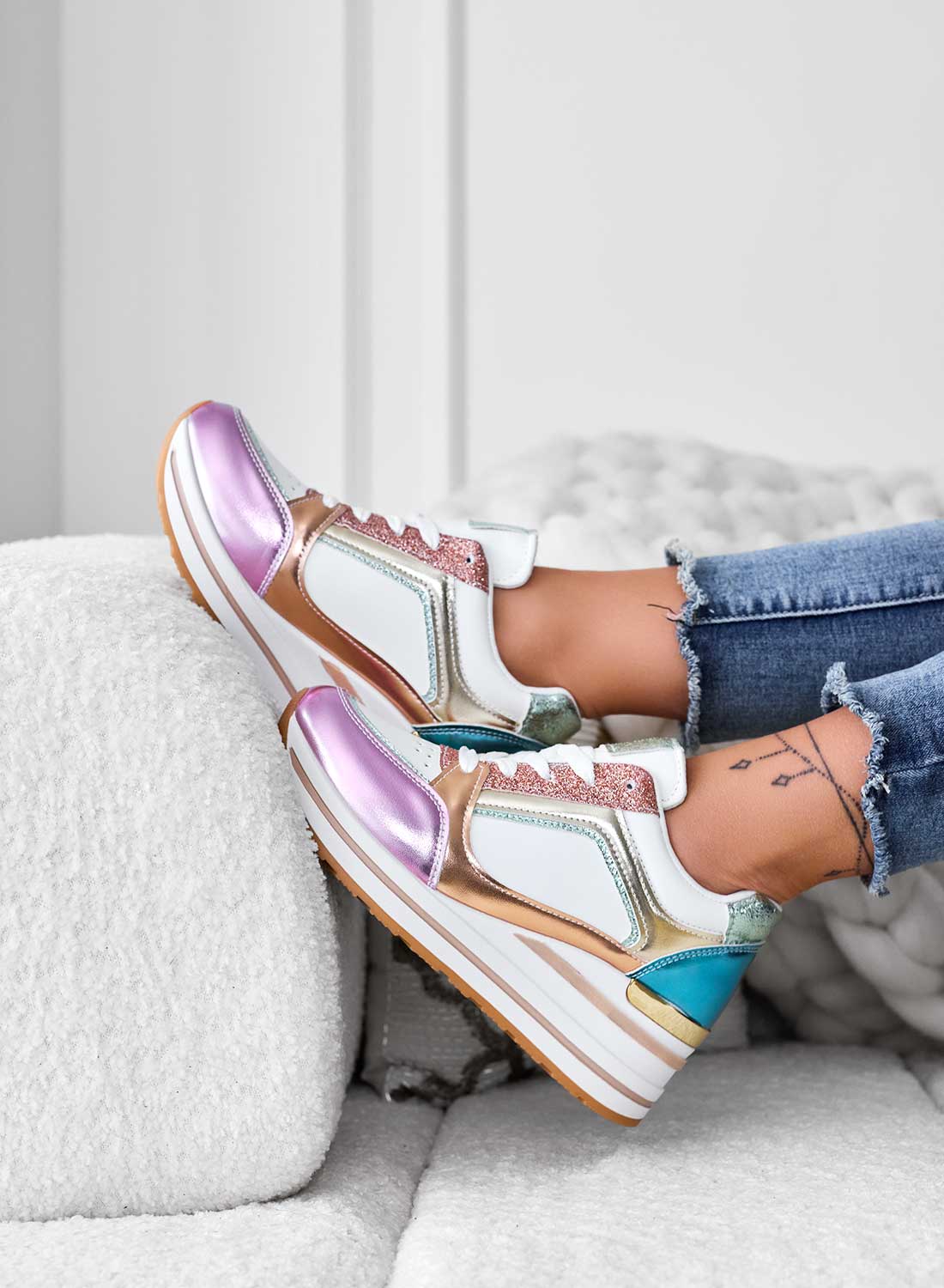 SALEM - Multicolor sneakers with glitter inserts