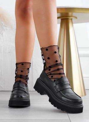 IMMA - Black Alexoo loafers with thick sole