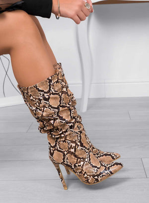 ROLITA - Alexoo High-heeled python boots
