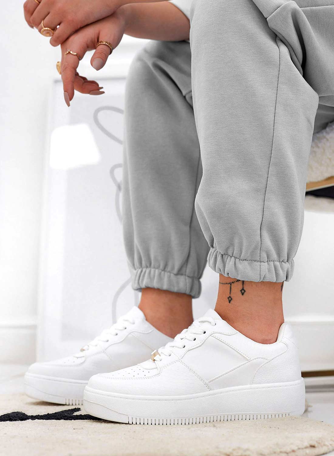 BRITNEY - White perforated Alexoo sneakers