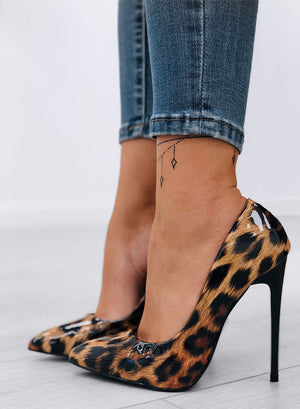 ELISA - Patent Leather Animal Print Pumps