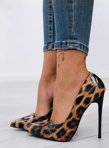ELISA - Patent Leather Animal Print Pumps