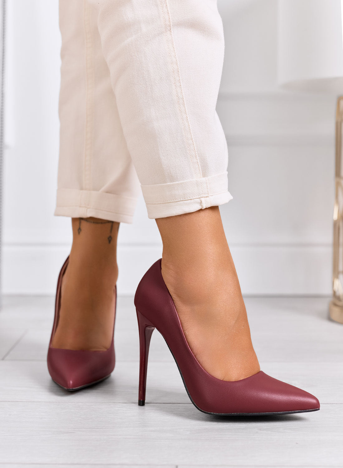ANTAS - Decolletè bordeaux con tacco alto