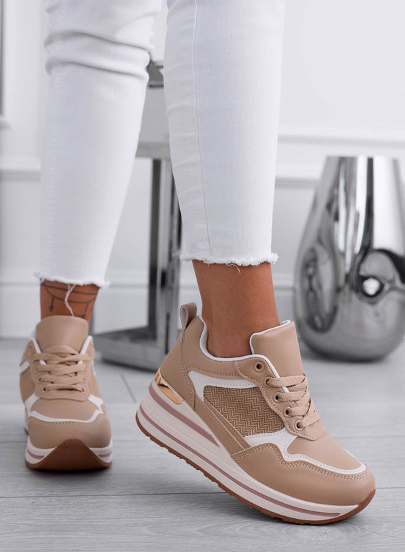 NEVIA - Sneakers fango con zeppa