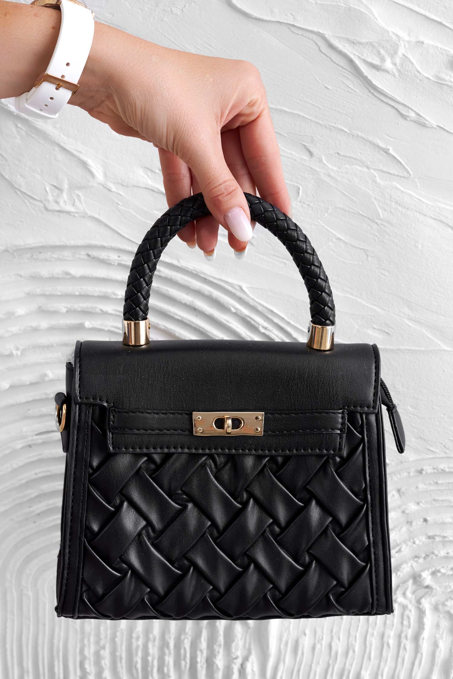 Sac noir B223 tressé