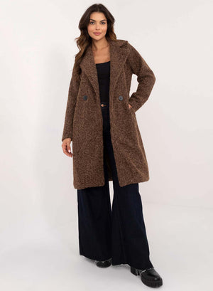 Brown long wool coat