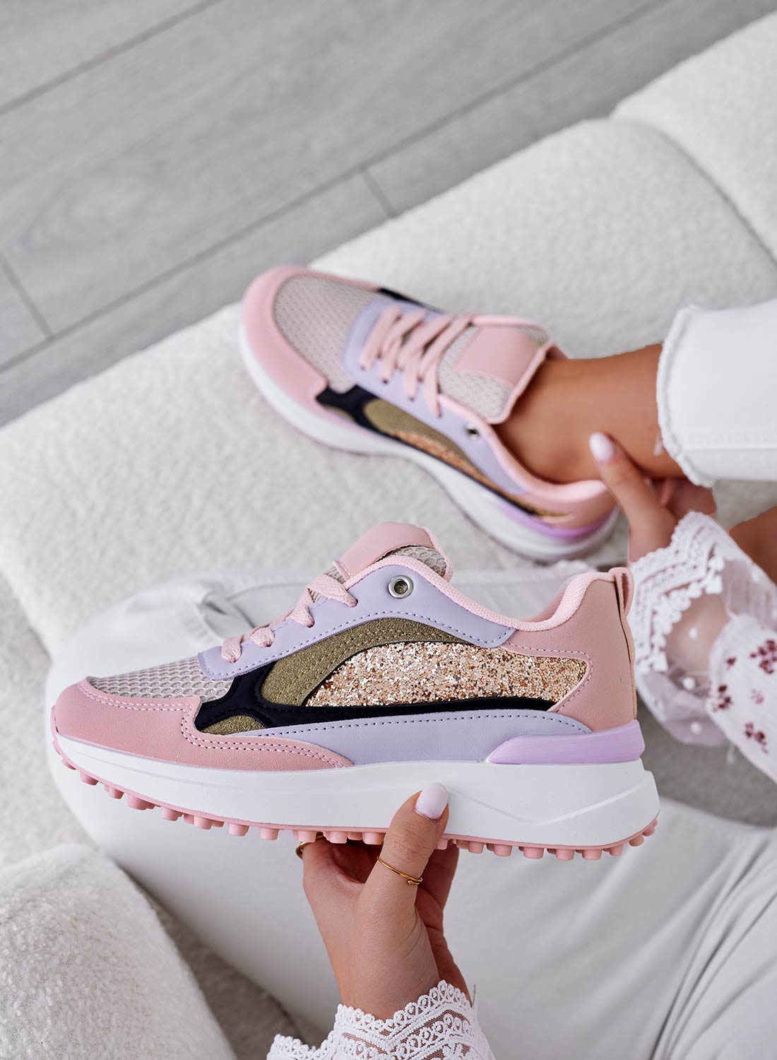 ADRIENNE - Baskets sportives multicolores roses