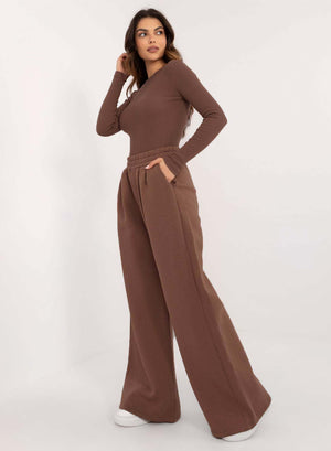 Brown two-piece fleece tracksuit