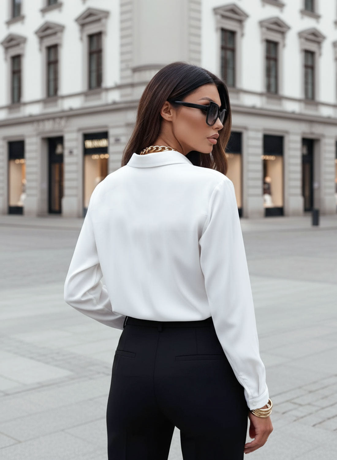 White satin shirt