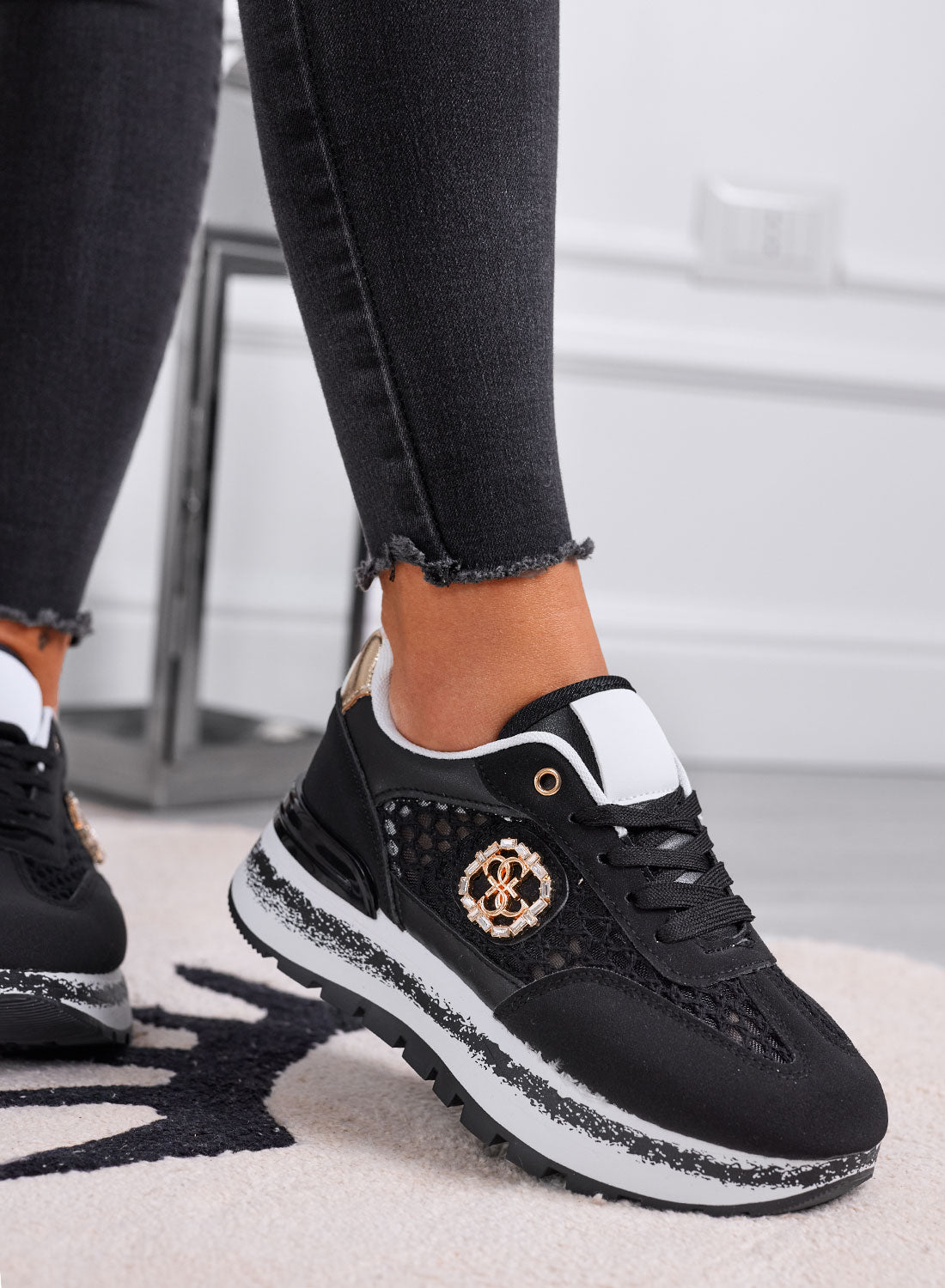 TERRY - Baskets noires avec maille