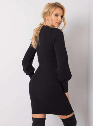 Black knit dress