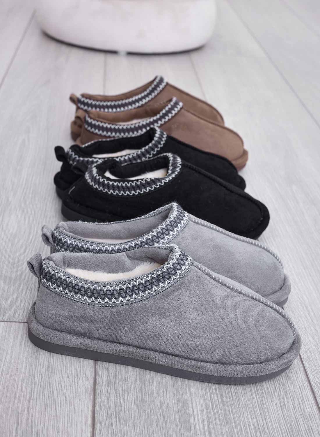 SEAL - Chaussons gris semi-ouverts rembourrés