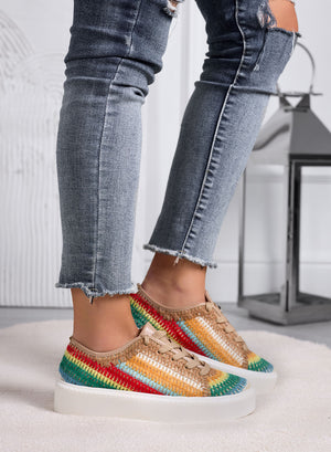 SABRY - Mud sneakers embroidered with multicolor inserts
