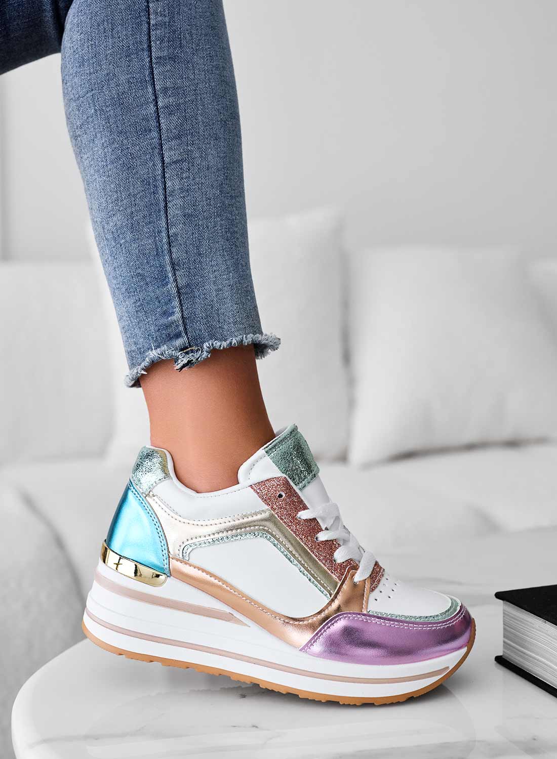 SALEM - Sneakers multicolor con inserti glitter