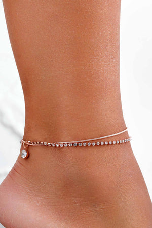 Rose gold anklet with charm