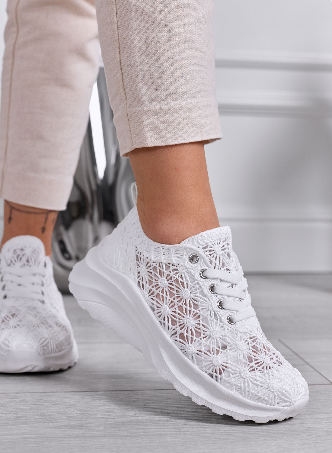 Sneakers Plateforme Femme CHIC BELLA B321 – Velours Kaki – Automne/hiver 2025