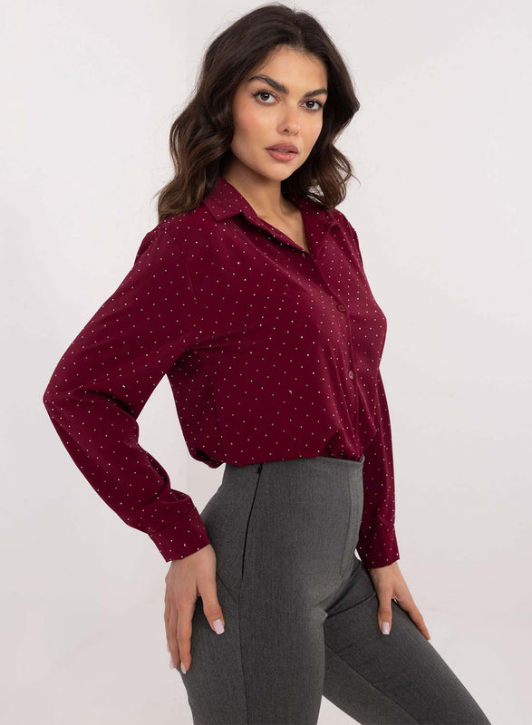 Camicia bordeaux con glitter