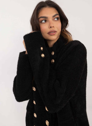 Short black coat with gold buttons
