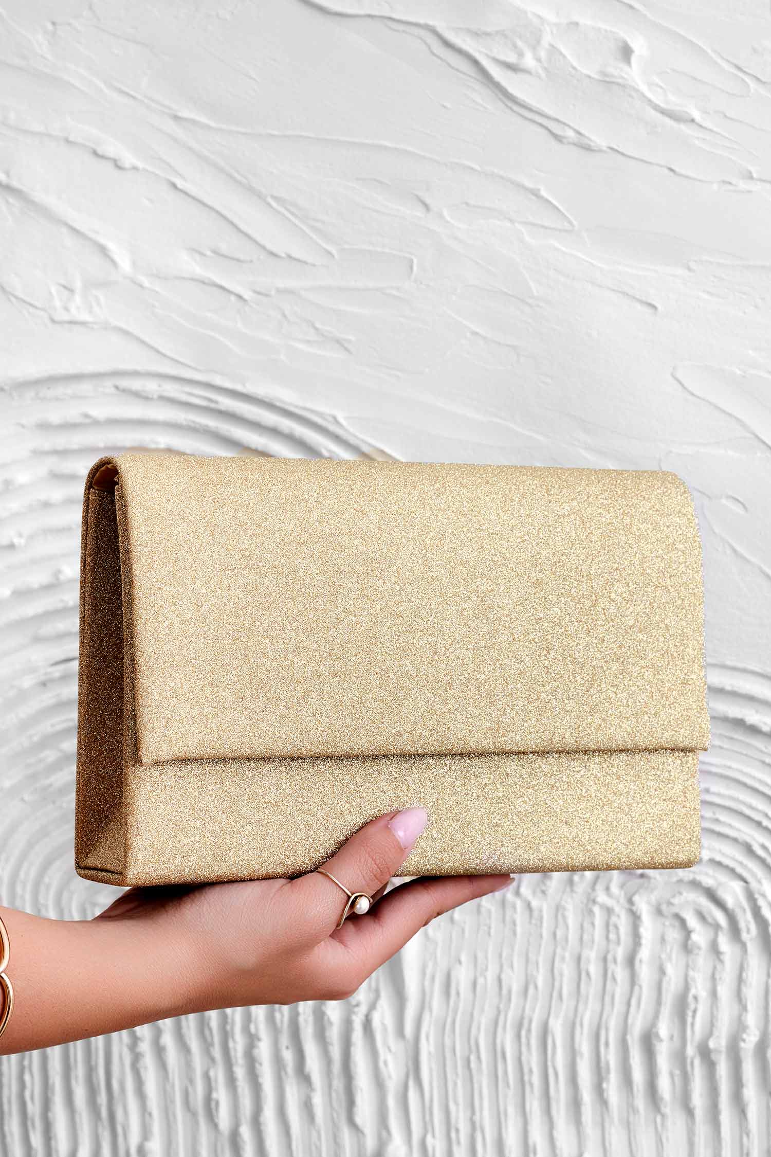 Pochette B218 or avec paillettes