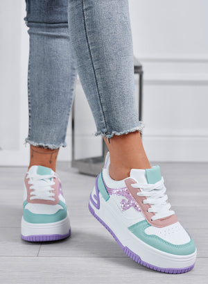 BRIGIDA - Sneakers multicolor con zeppa e dettagli metallizzati