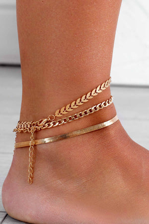 Gold anklet set