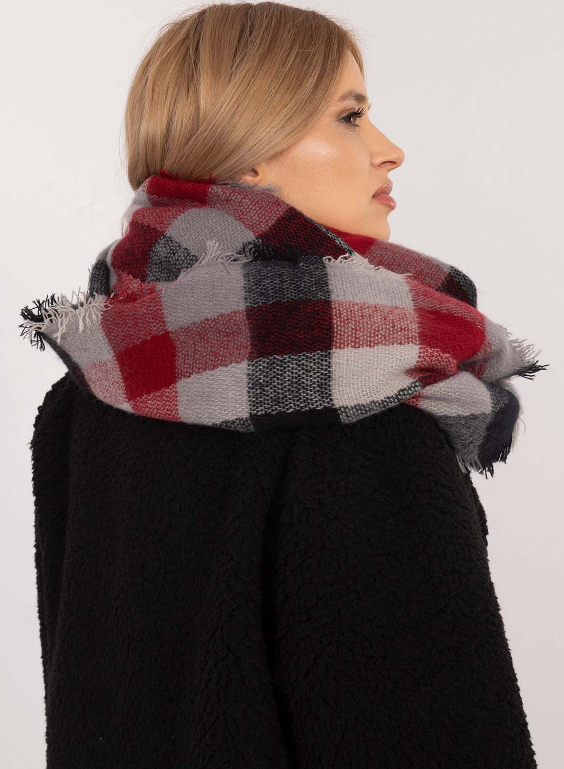 Black scarf with contrasting panels