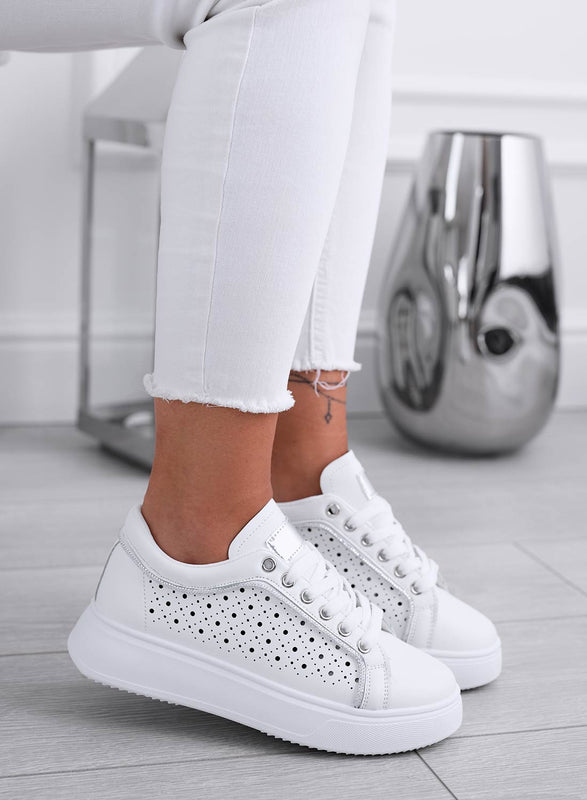 SHAY - Sneakers bianche traforate