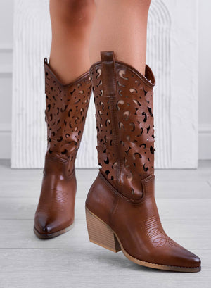 CANOSA - Perforated leather camper ankle boots