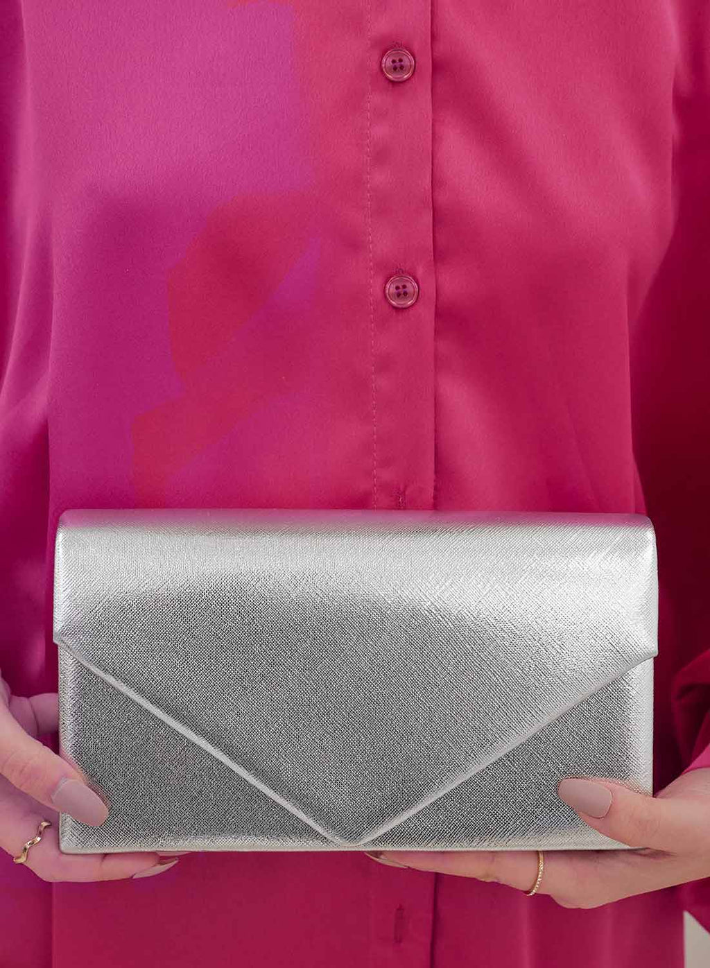 Pochette B210 argent métallisé