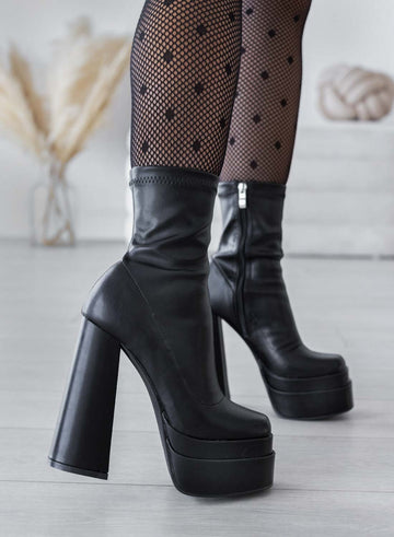 JILLY - Black Alexoo ankle boots with high heel