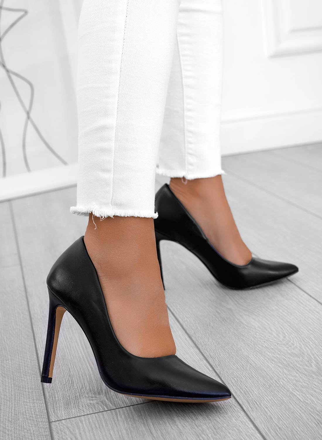 BERTA - Escarpins Alexoo noirs en simili cuir avec talon haut