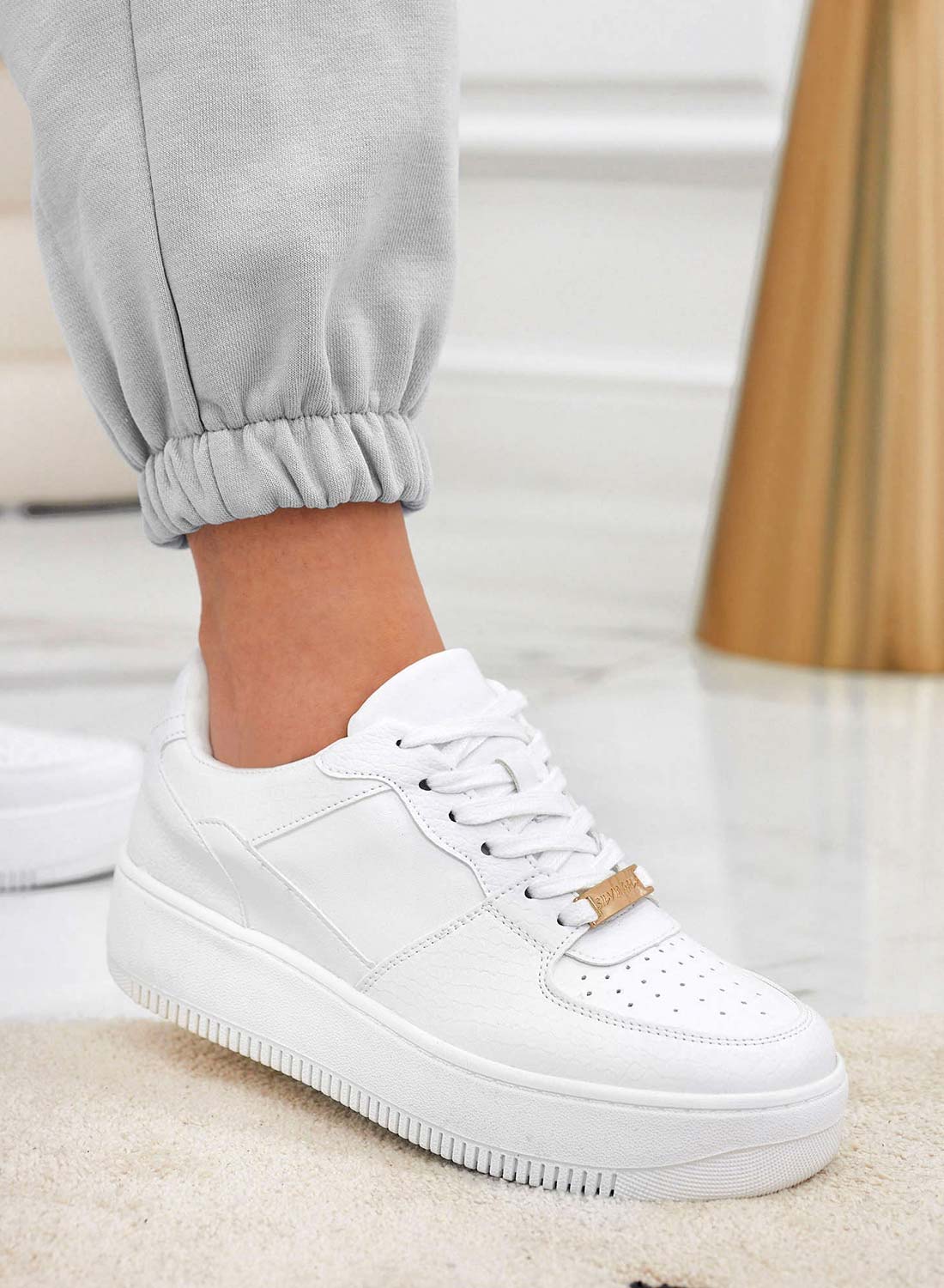 BRITNEY - White perforated Alexoo sneakers