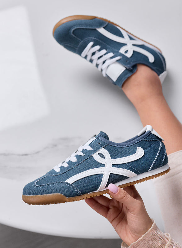 RAMONA - Blue Jeans Sneakers with White Details