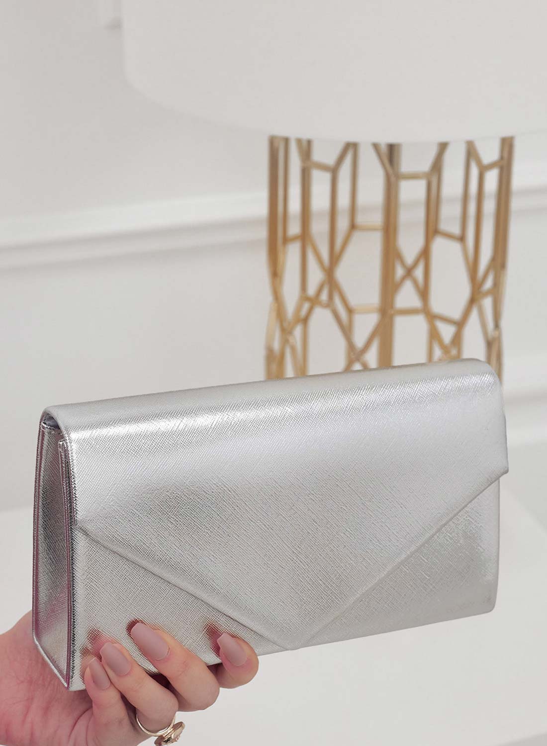 Pochette B210 argent métallisé